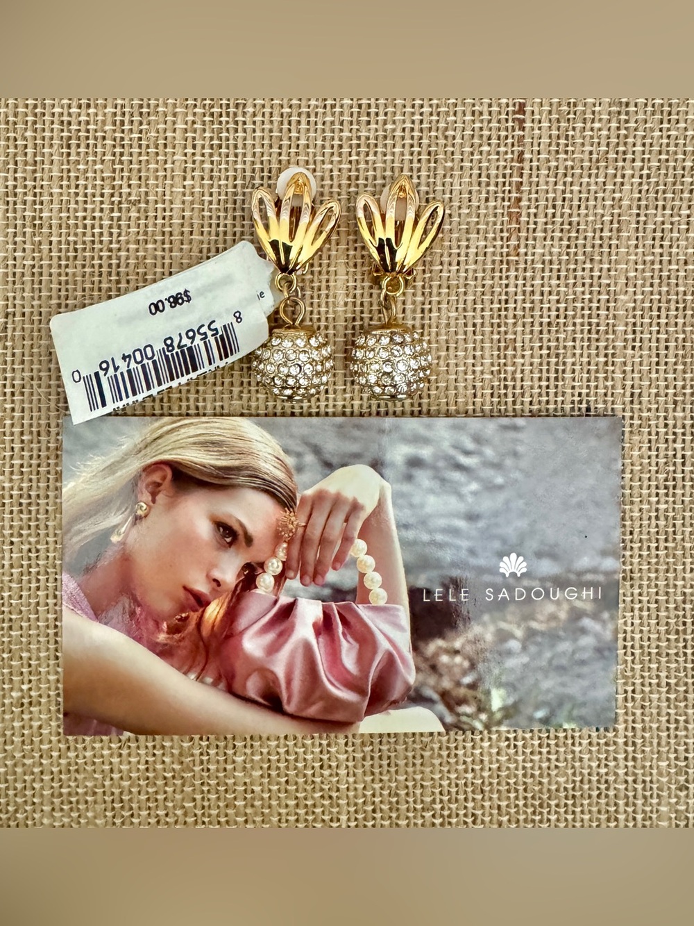 NWT $98 Lele Sadoughi Crystal Pineapple 🍍Earrings **Clip-on** ~ GP - GORGEOUS